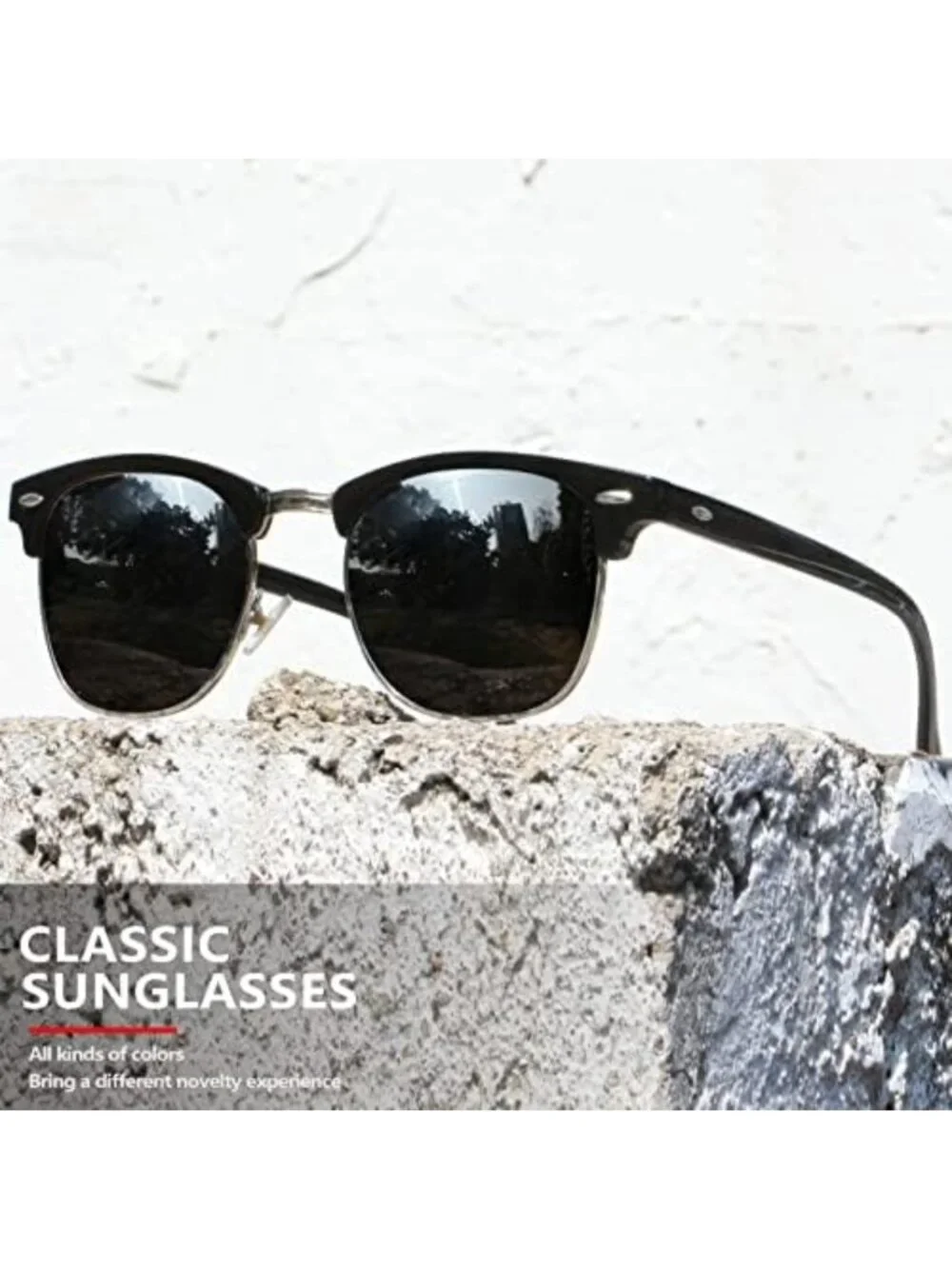 Retro Polarized Sunglasses for Men & Women | Semi-Rimless, UV Protection Goggles