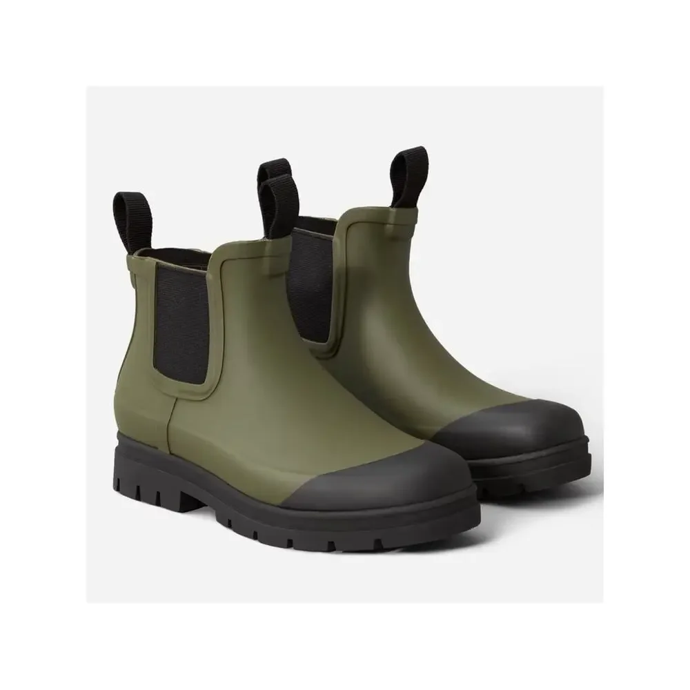Everlane Forest Green Chelsea Rain Boots Size 6 Waterproof Lug Sole NWOB