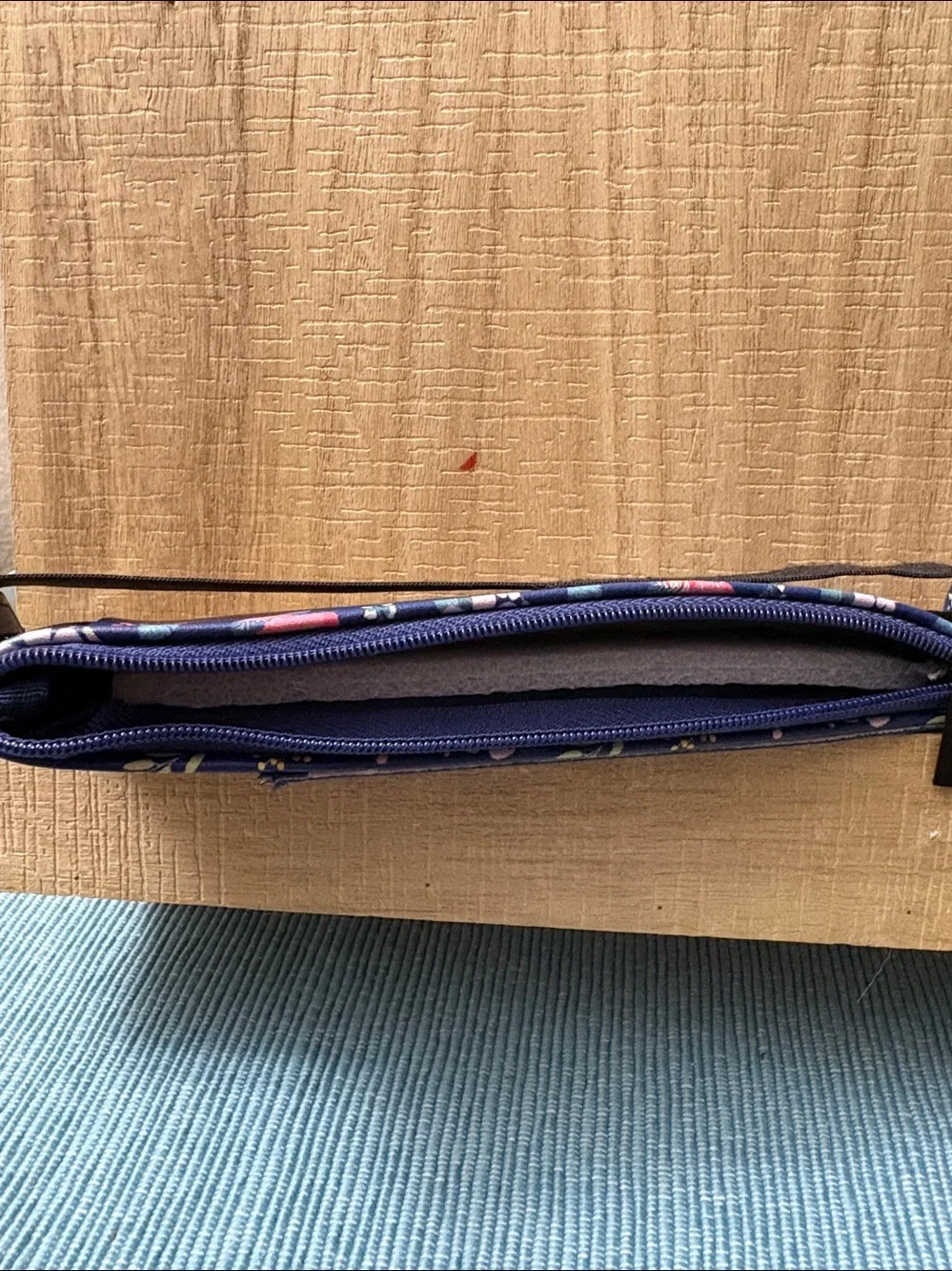 Floral Spiral Notebook with Navy Pen Pouch - Pink & Orange