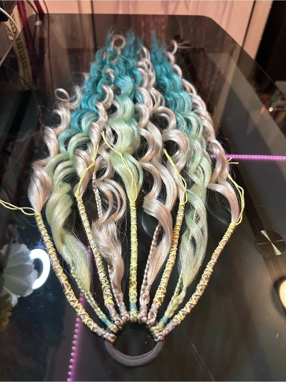 Handmade vibrant teal