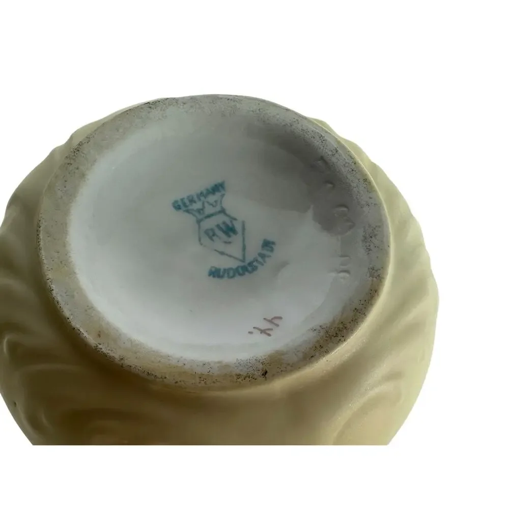 Rudolstadt Hand-Painted Porcelain Creamer with Floral Design and Gold Accents