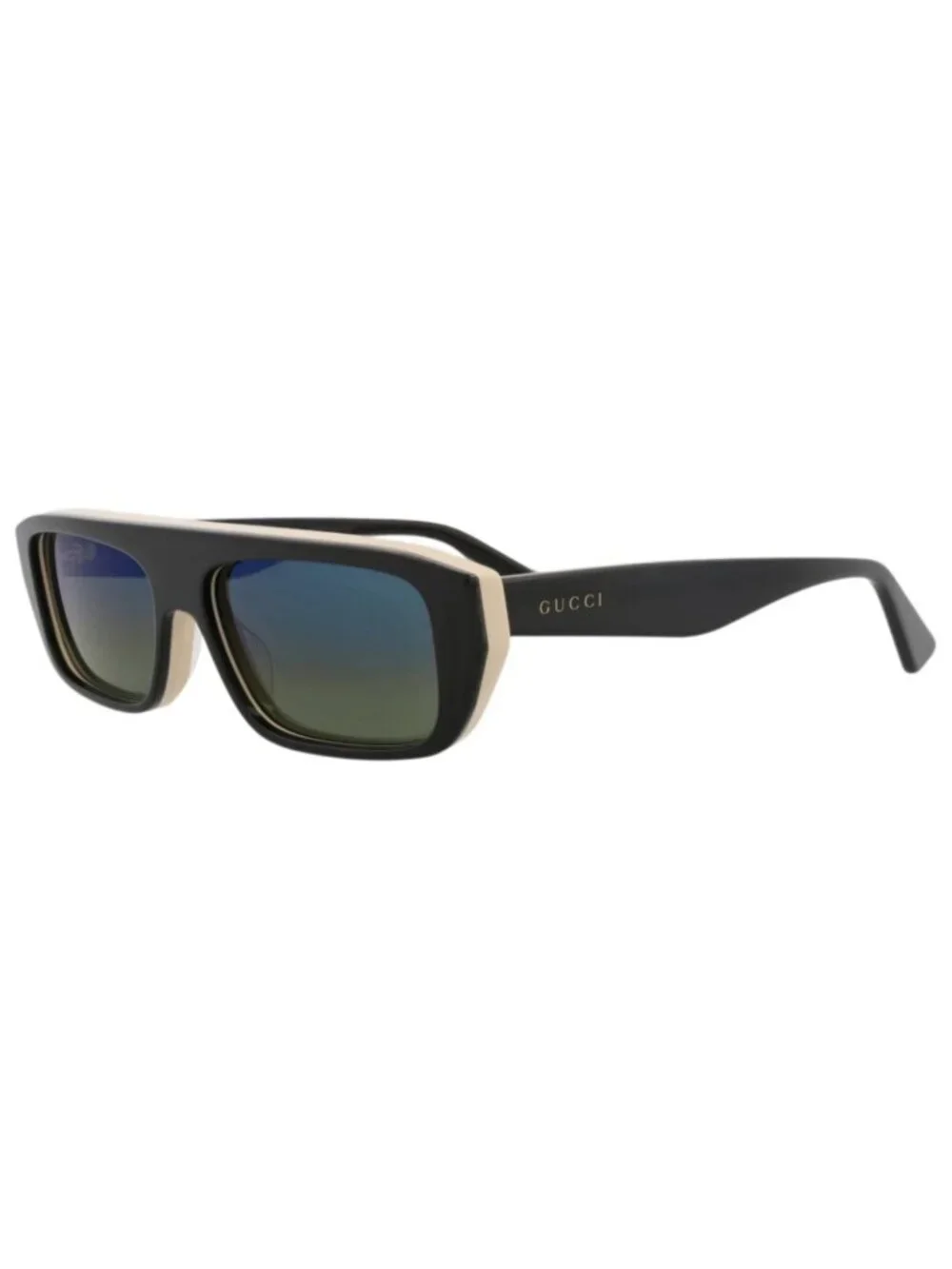 New Gucci Women's Sunglasses Square Rectangle Recycled Acetate Frame Mens Black
