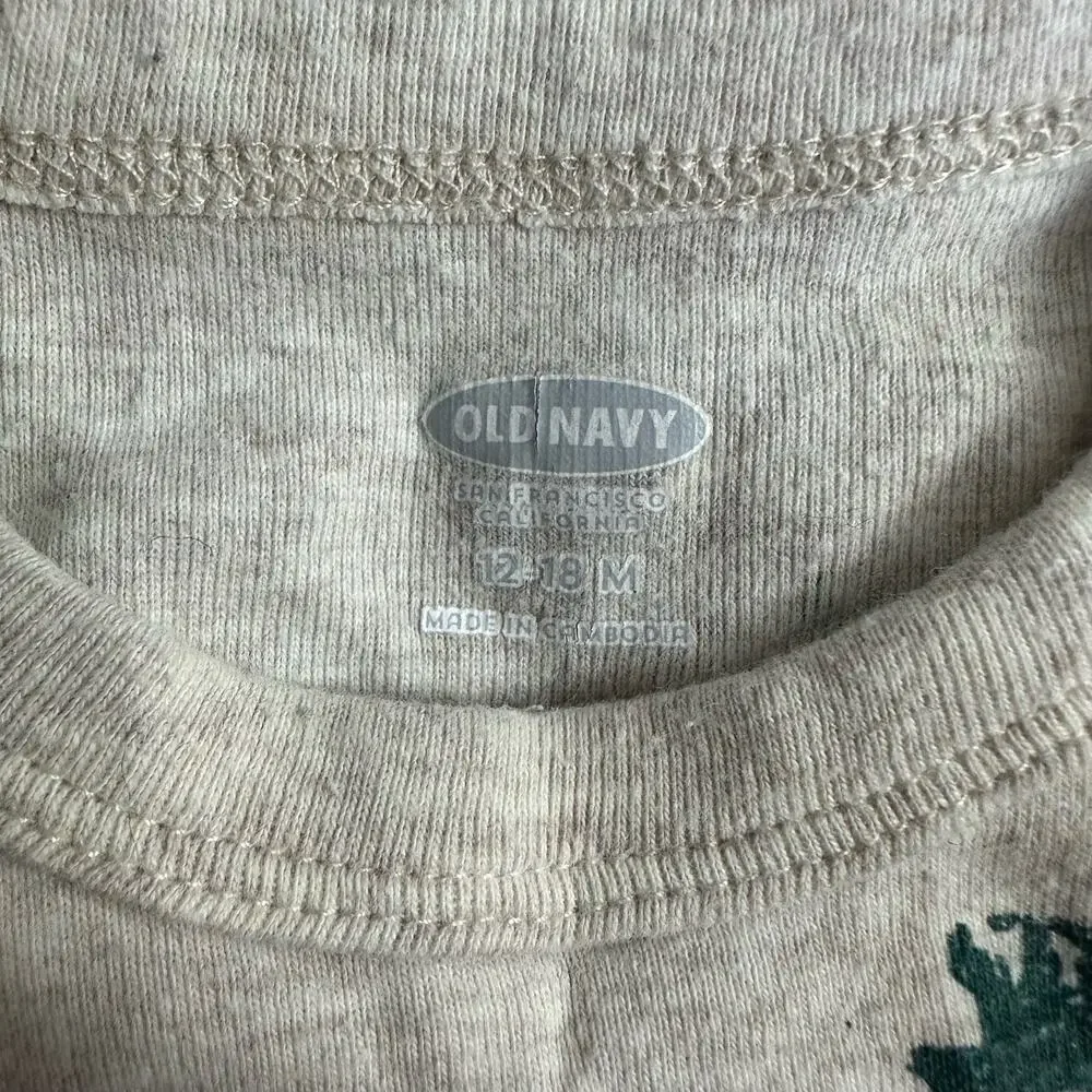 Old Navy Bear Print Onesie Bodysuit Gender Neutral Baby 12-18 Months Long Sleeve