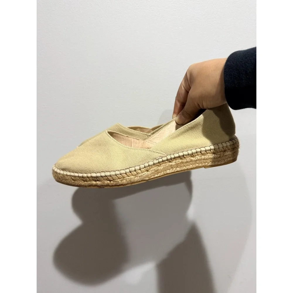 VISCATA Handmade in Spain Rascassa Flat Canvas Espadrilles Nude‎ Beige Y