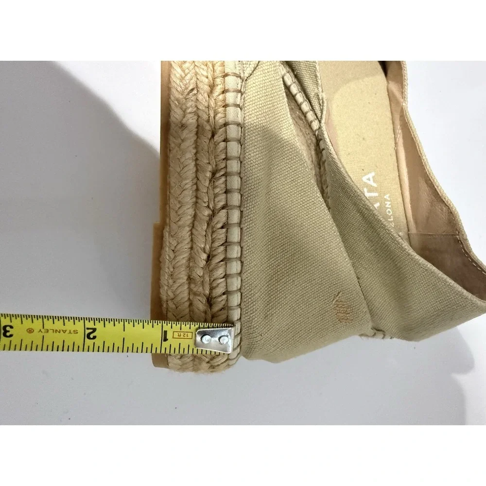 VISCATA Handmade in Spain Rascassa Flat Canvas Espadrilles Nude‎ Beige Y