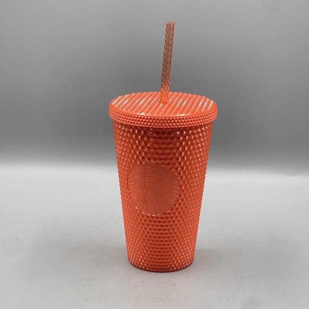 Starbucks Cold Cup Studded Pumpkin Matte Soft Touch Halloween‎ 16oz Europe 2024