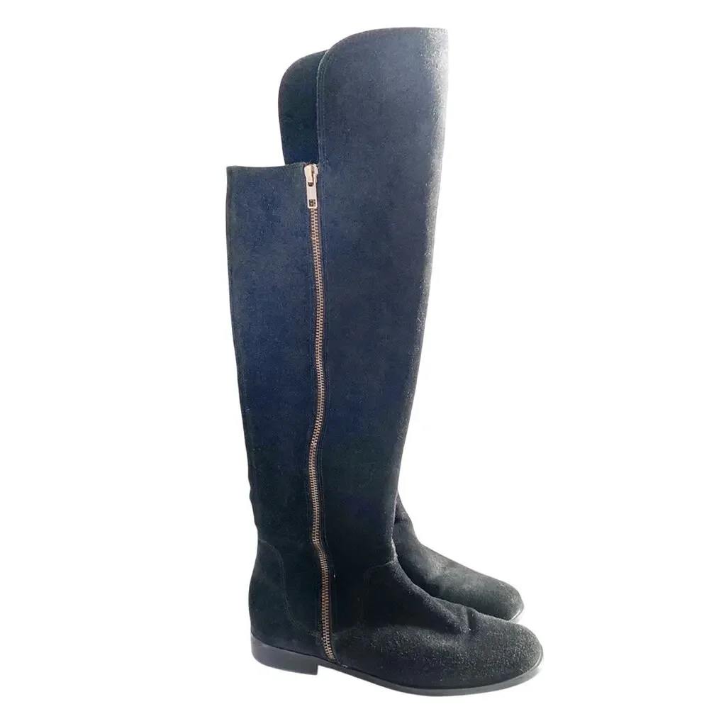 Corso Como Black Suede Over-The-Knee Boots 6.5