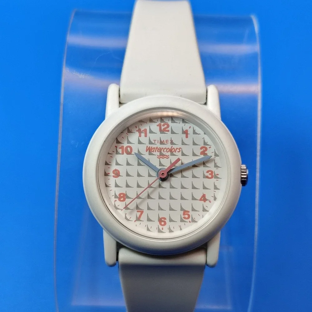 Vintage 1989 Timex Water Colors Sail Boat Dial 24mm Women's Quartz Watch Restore