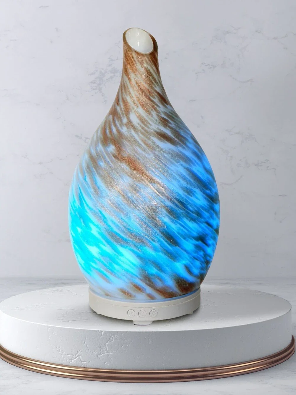 Aromar 100 mL Rotating Glass Amphora Design Ultrasonic Aroma Oil Diffuser