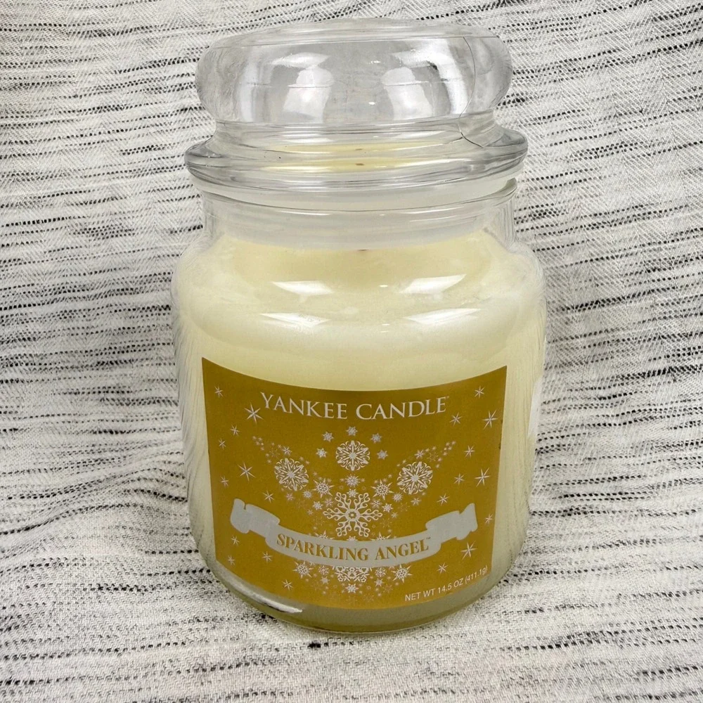 Yankee Candle Sparkling Angel Scented Candle Glass‎ Jar 14.5oz Winter Holiday
