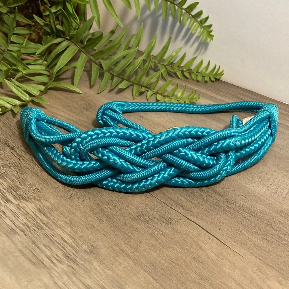 Vintage Braided Rope Stretch Belt 80s Glam
