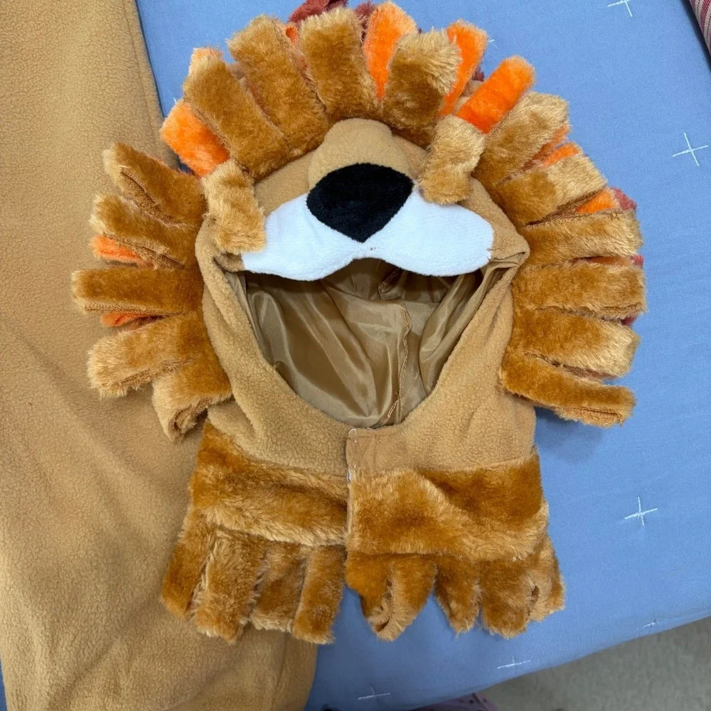 Spooktacular Creations Baby Lion Costume Toddler 3T Jumpsuit Hood Booties Set