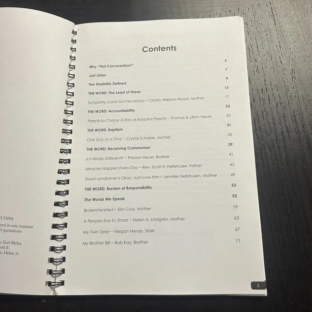 First Conversation 2010 Guide for Pastoral Support Child w/ Disability Bethesda