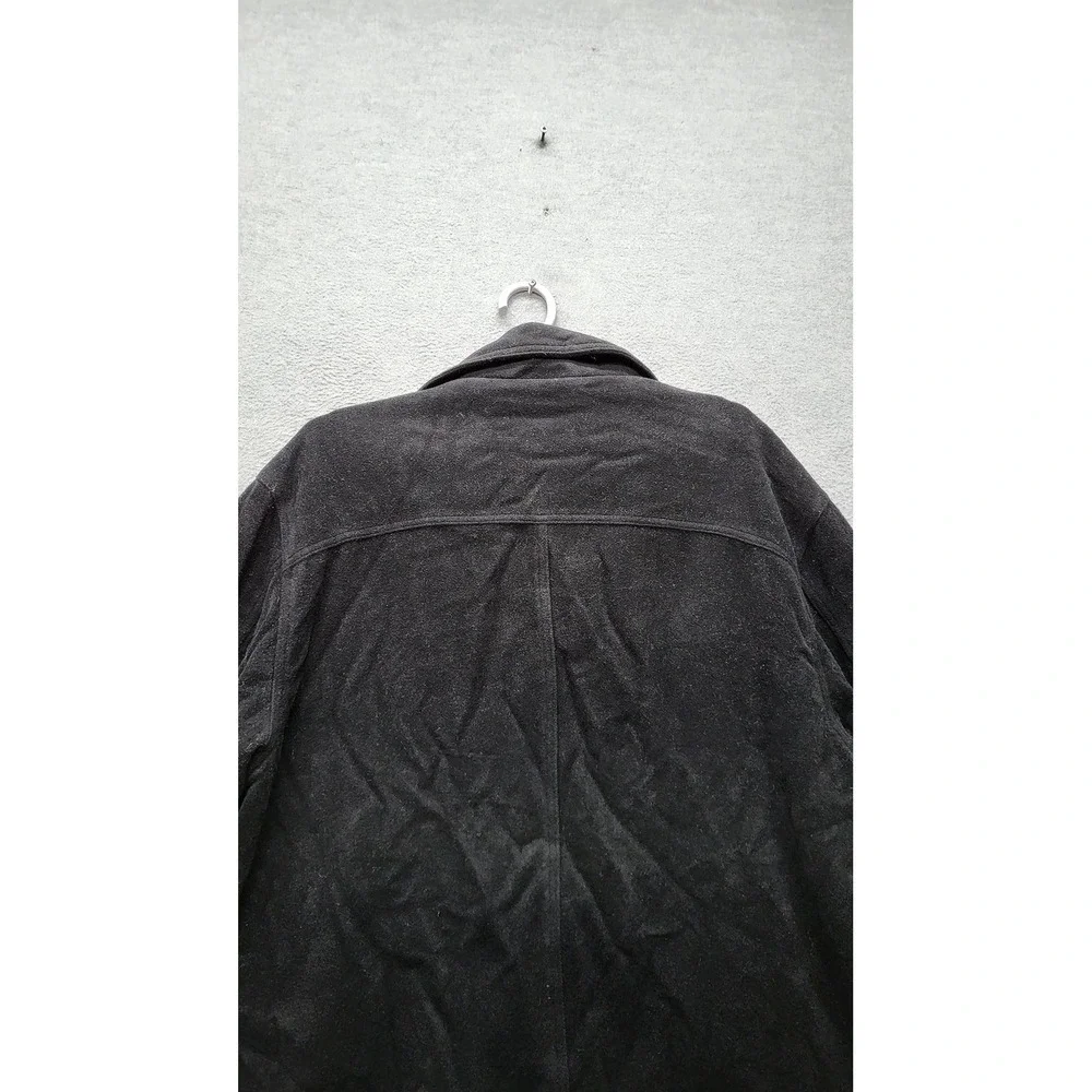 Banana Republic Men Jacket M Black Fibers Other Wool Button Quilt Lined