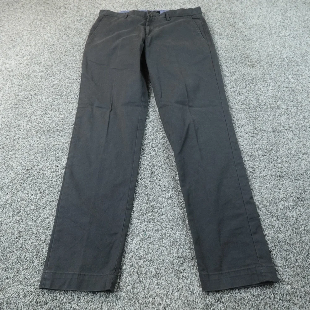 Banana Republic Pants Mens 32X32 Gray Chino Trouser Straight Stretch Flat Front