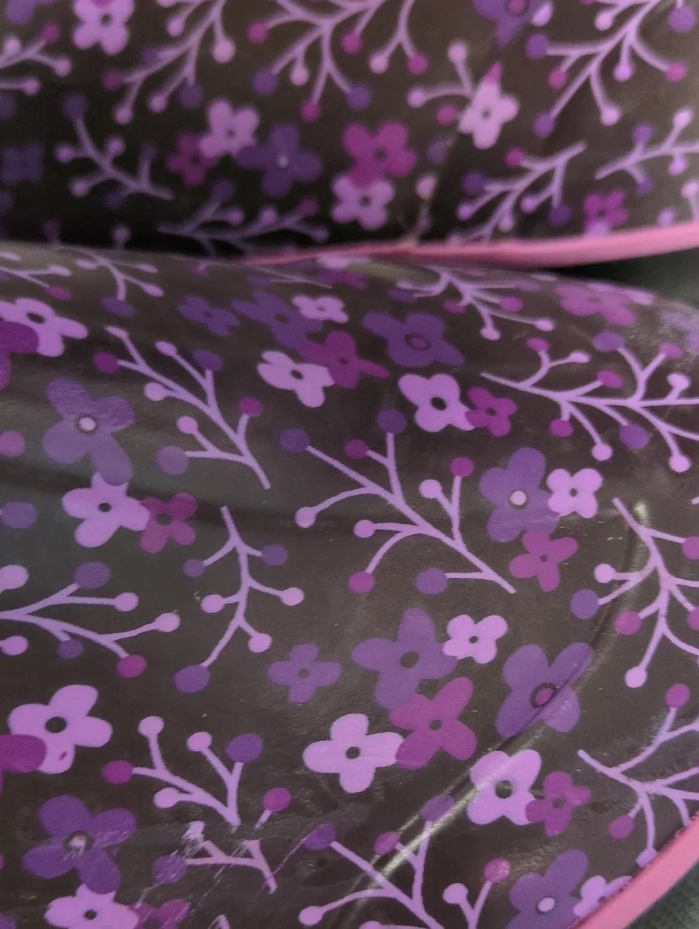 Bogs Waterproof Winter Rain Boots Purple Floral Striped Youth 6 / EUR 39