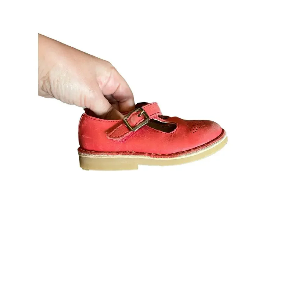 Girls Red T-Strap Dress Shoes