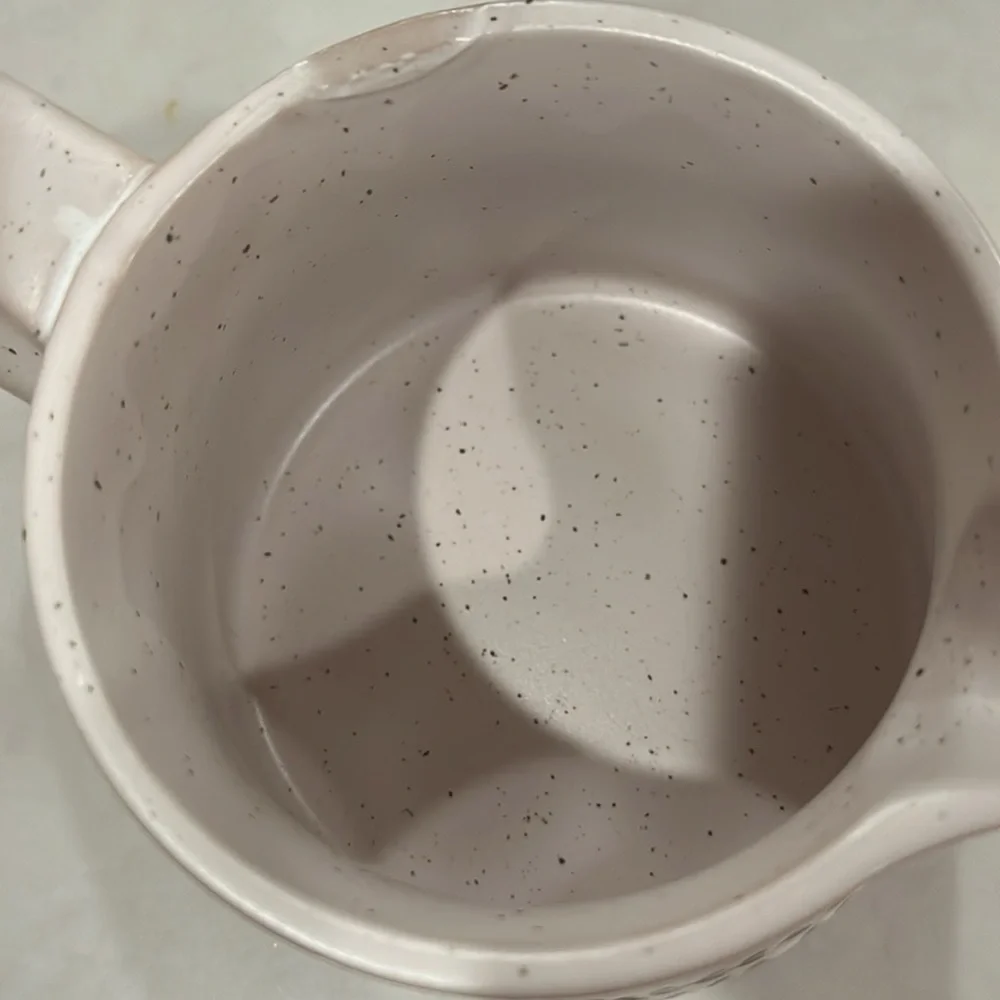 Creative Co-Op White & Black Debossed Pattern Reactive Glaze Stoneware Creamer