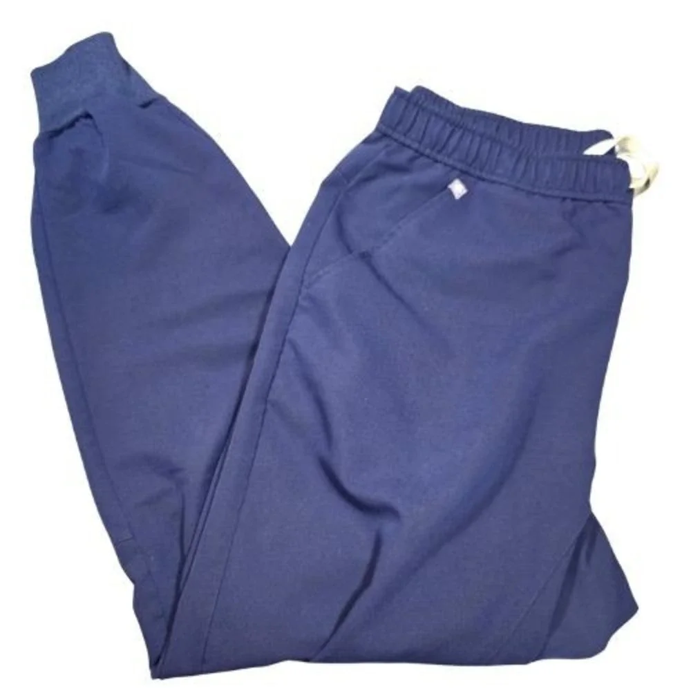 FIGS Tansen L Technical Collection Navy Blue Jogger Scrub Pants Stretch Nursing‎