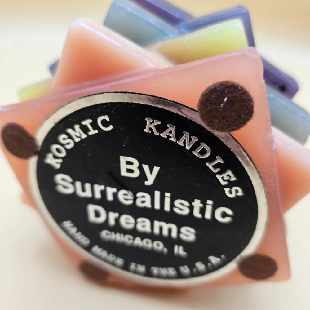 Pottery Barn Botanical Pillar Kosmic Kandles Star & Holland Taper Candle Lot 4pc