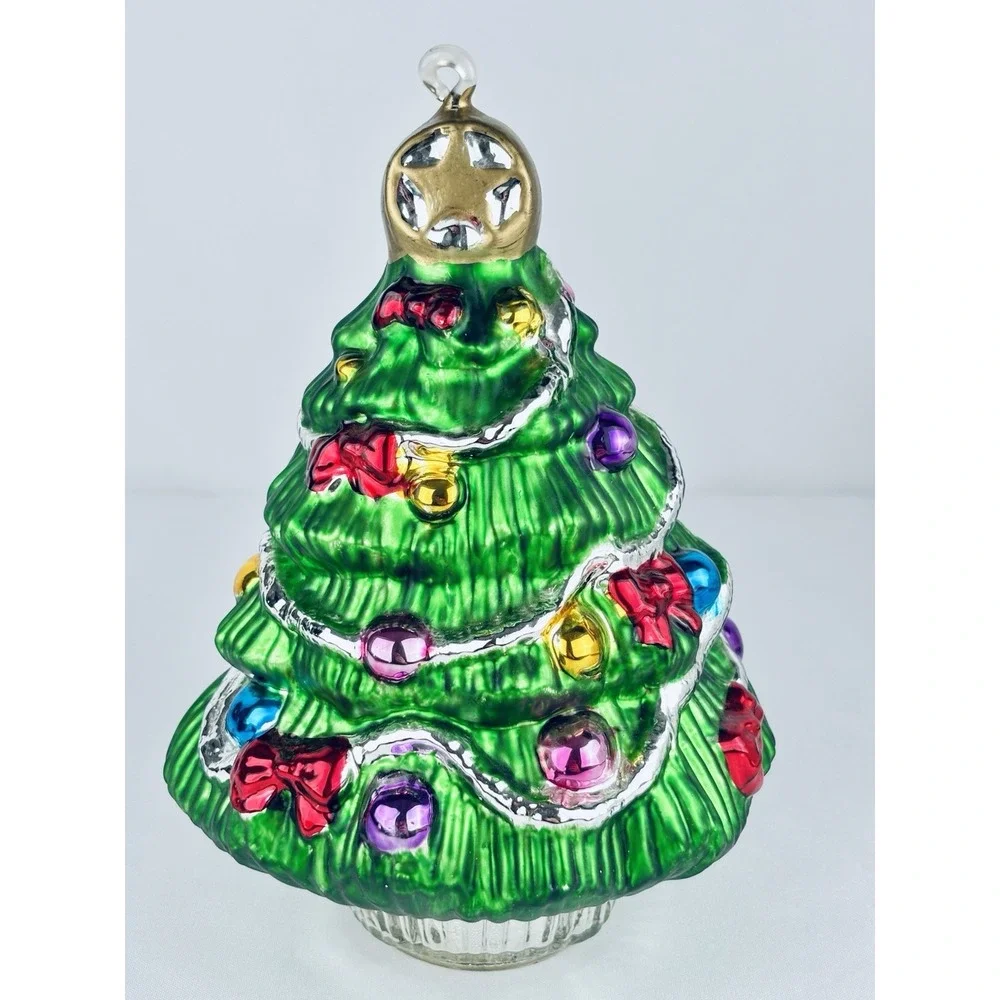 Vintage Kurt Adler Santa's World Glass Christmas Tree Ornament Decor 8