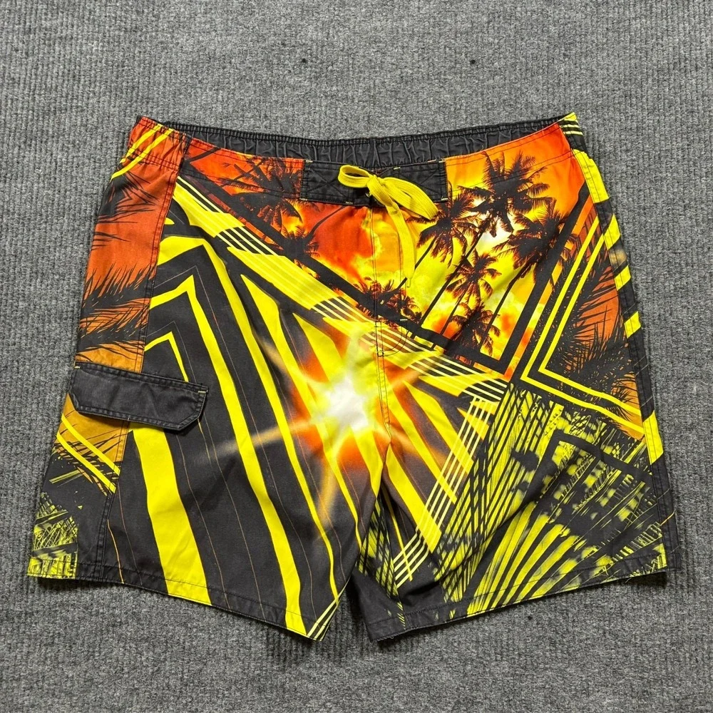 Joe Boxer Mens Swim Trunks Size XL Tropical Graphic‎ Board Shorts Mesh Lined