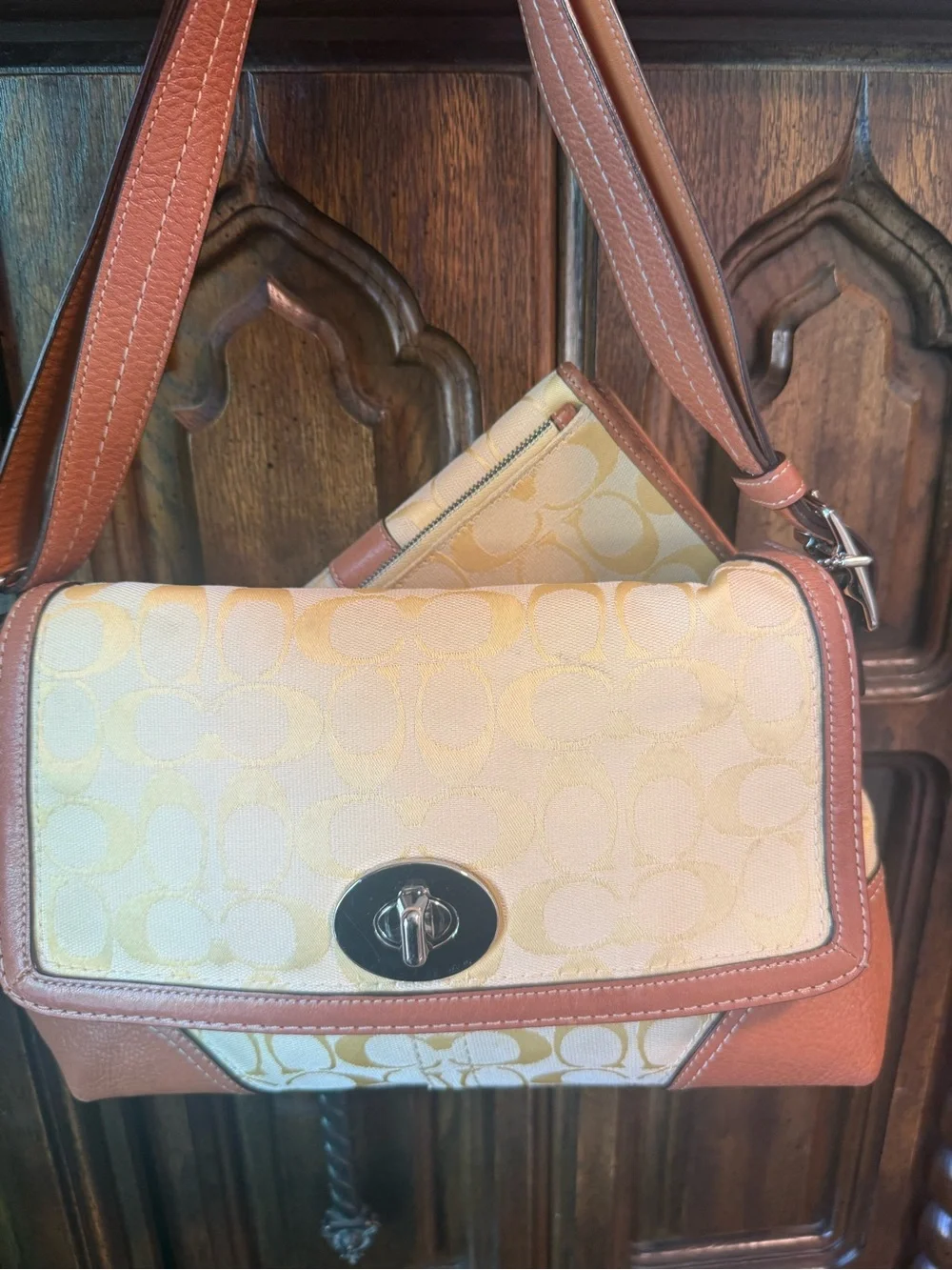 Coach yellow jacquard
