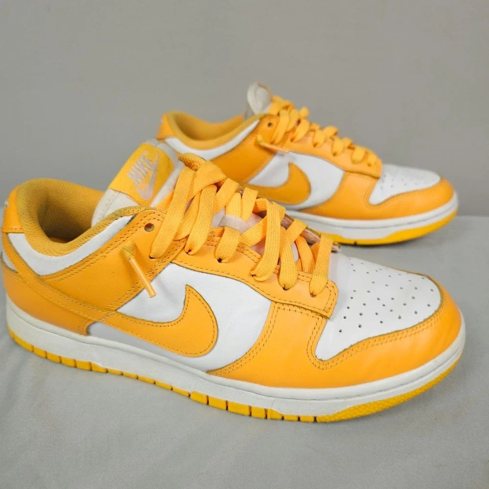 Nike Dunk Low Shoes Women Size 9 Laser Orange Sail White Leather Sneaker