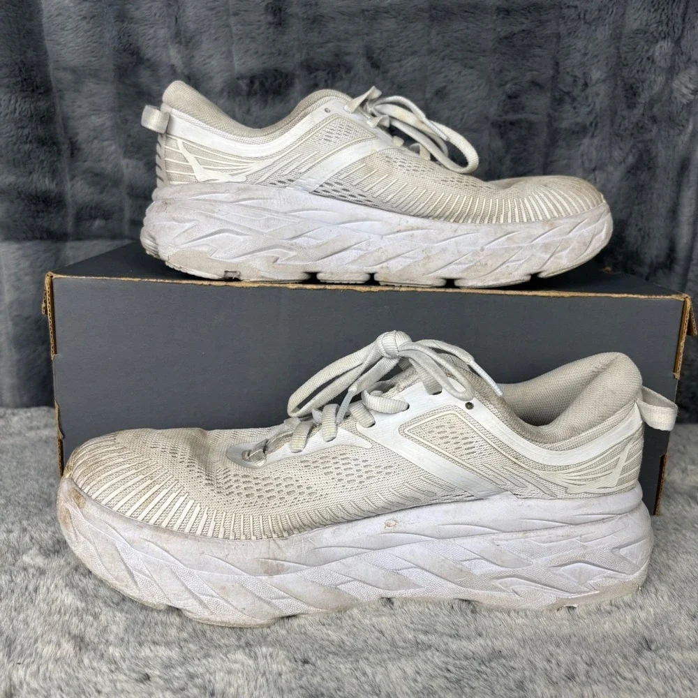 Hoka One One Bondi 7 Womens 7.5 Running Shoes White White 1110519 WWH Sneaker