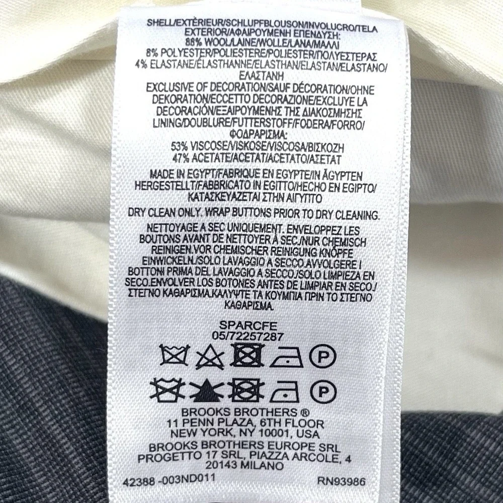 Brooks Brothers tag size