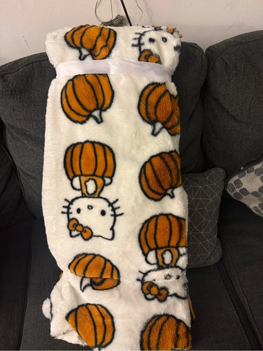 Hello Kitty Pumpkin Plush Sleep Sack - White & Orange