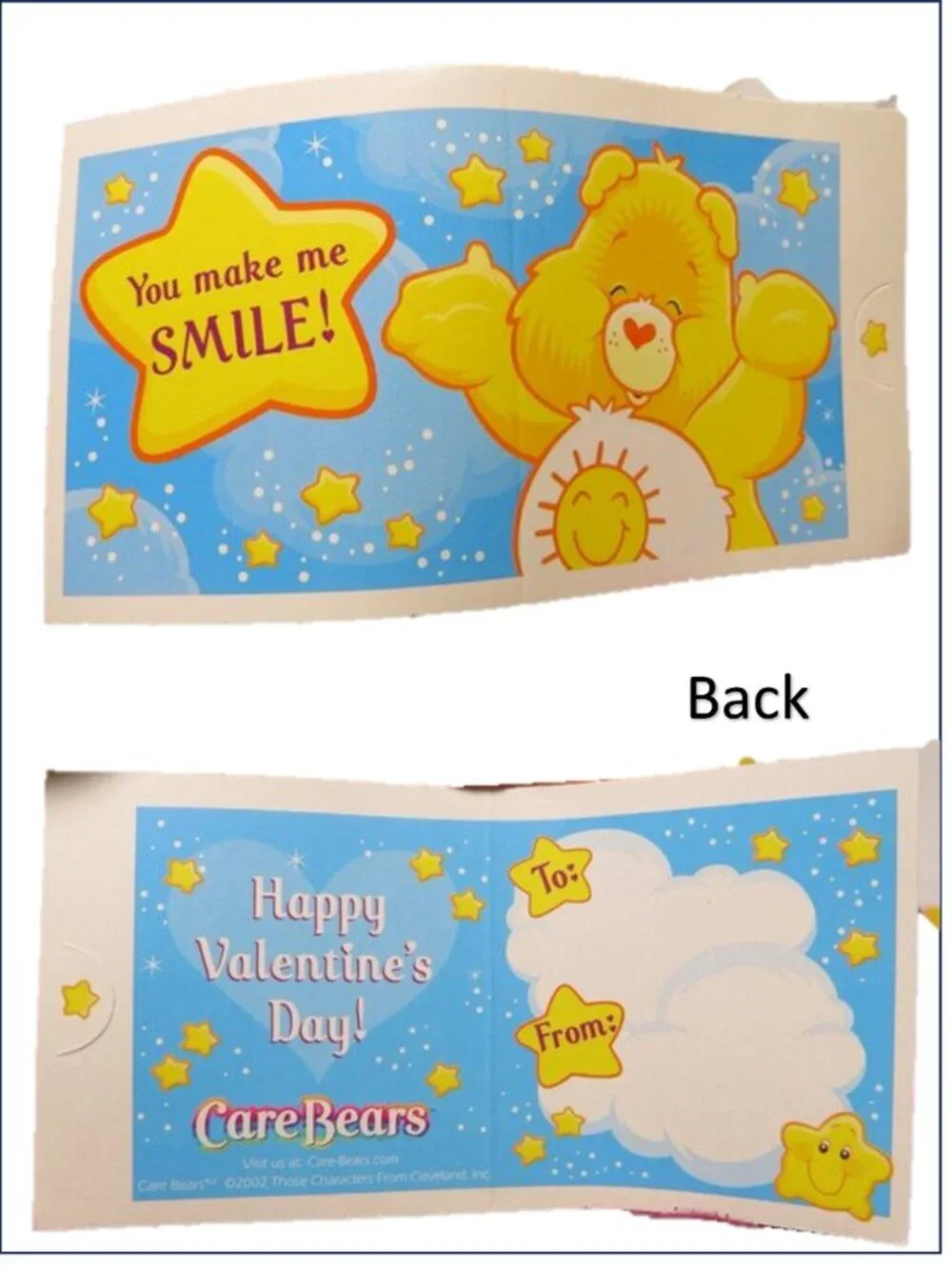 VTG 2002 Care Bears Valentines Cards & Rainbow Stars Bulletin Board Craft Lot