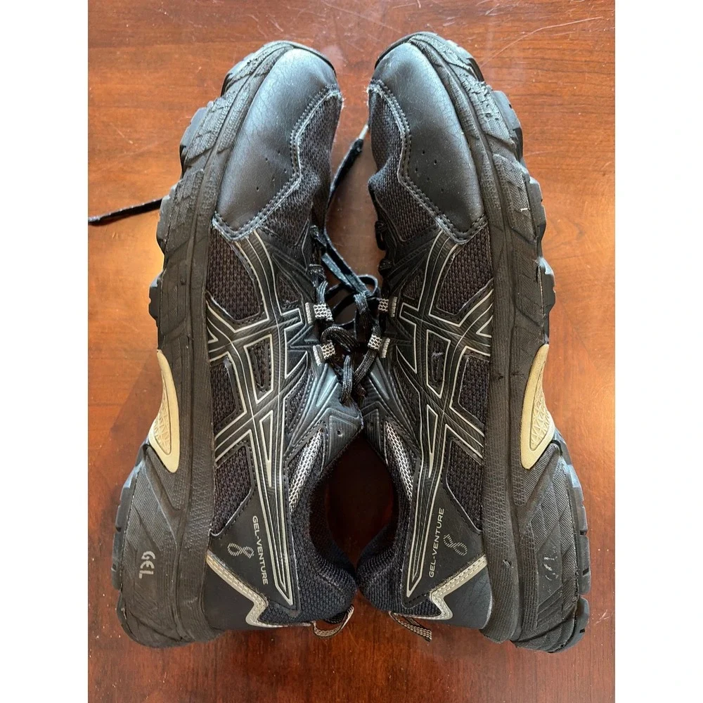 ASICS Gel-Venture 8 Mens Running Shoes Black Trail Sneakers Mens Sz 10.5