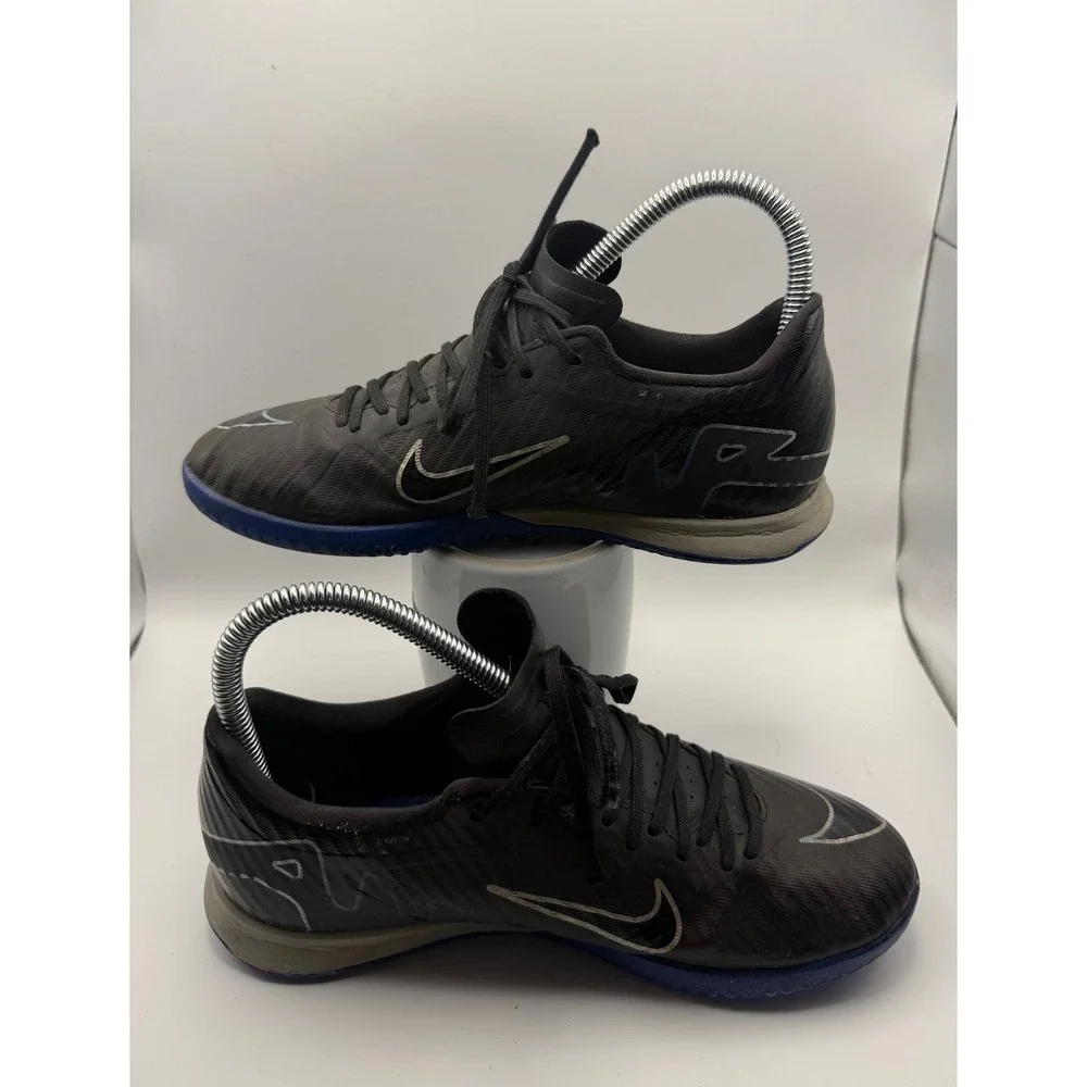 Nike Zoom Mercurial Indoor Soccer Shoes Mens 5 Black Blue DJ5633-040 Good