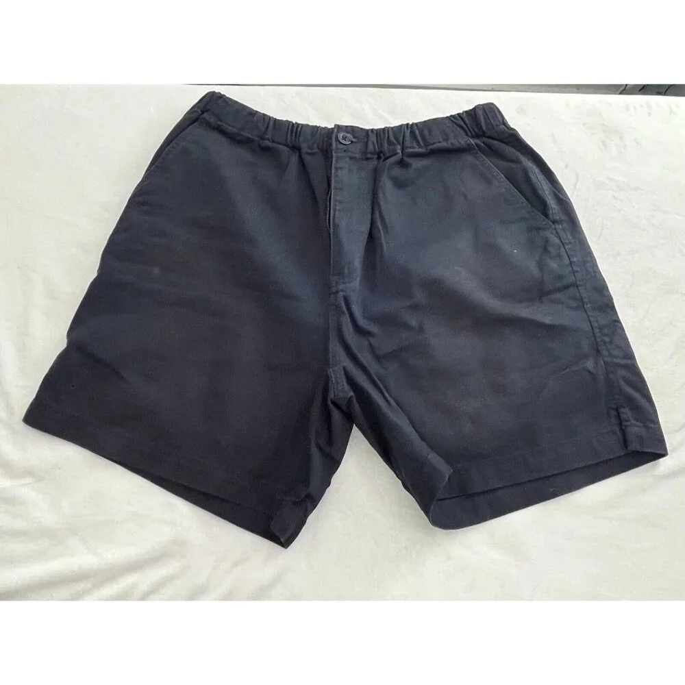 Izod PFX Mens Beach Swim Shorts Size Medium Black Solid Pockets Cotton Casual