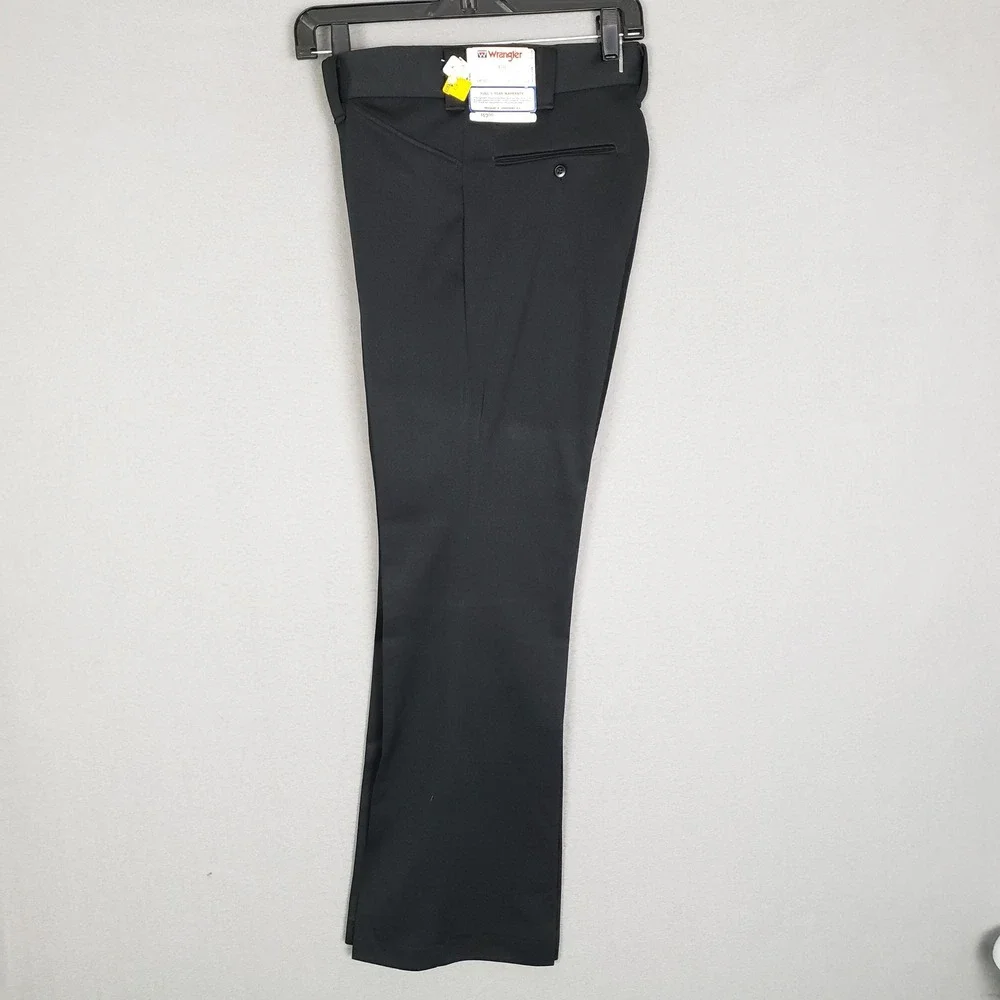 Vintage Wrangler Knit Dress Pants Black Made In USA Size 30x30 Deadstock NWT