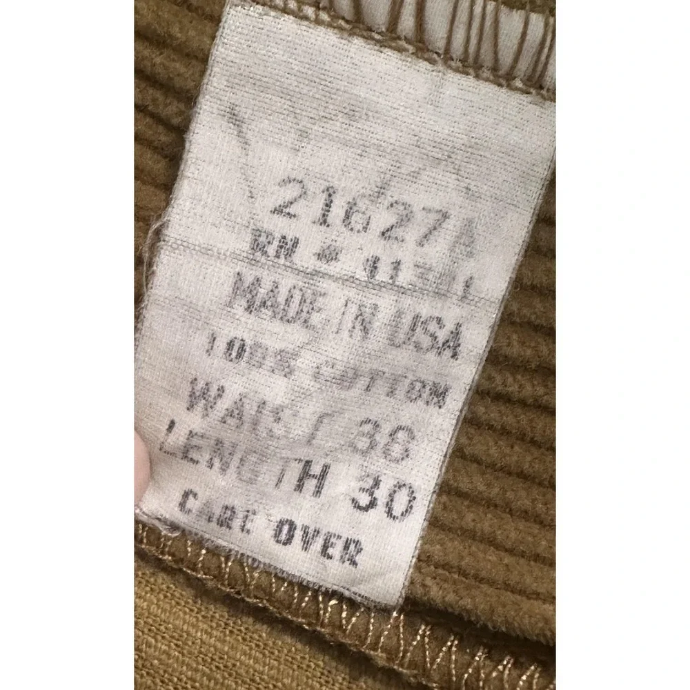 Vintage Polo Ralph Lauren‎ Corduroy Pant Mens 38x30 Gold Double Pleat Made USA