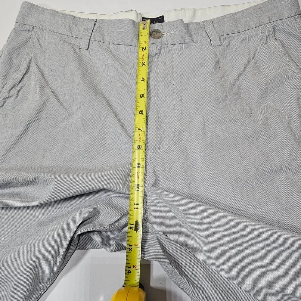 J.Crew‎ Club Men's Grey White Micro Stripe Chino Shorts Size 35W 11 Inseam