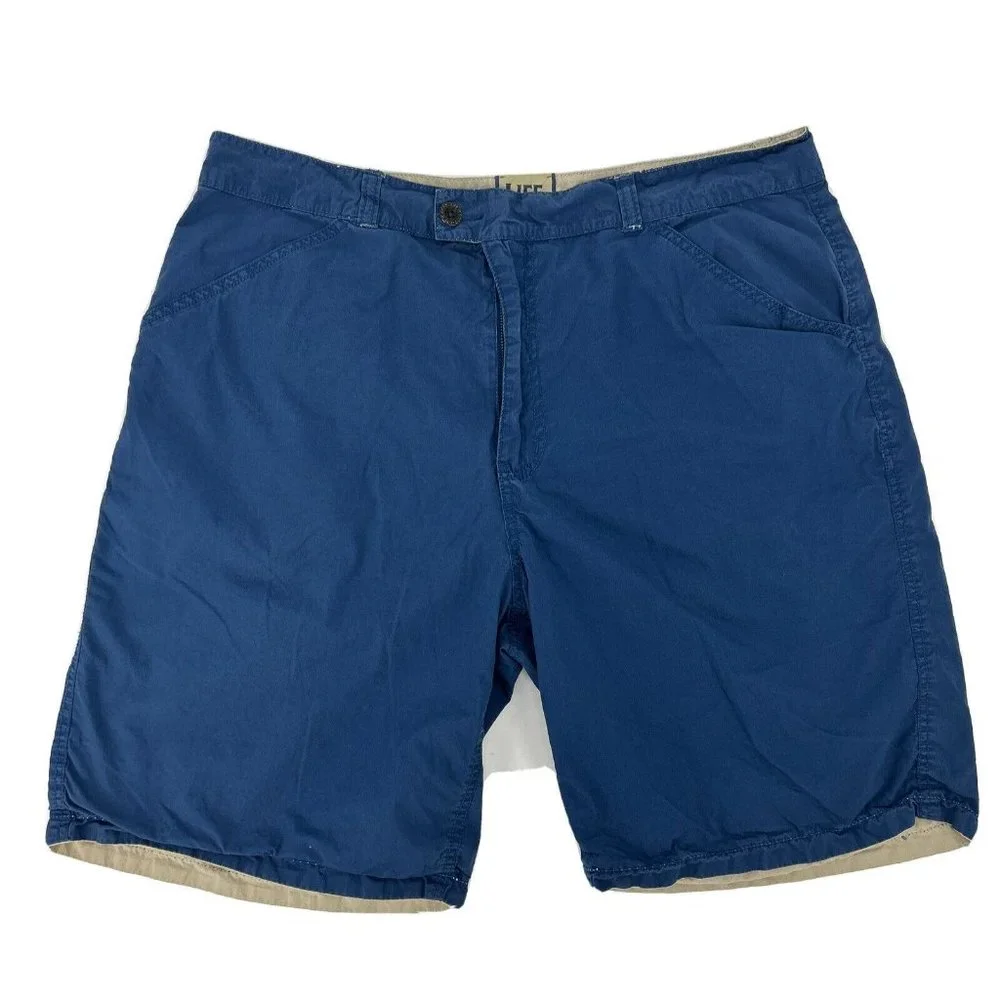 Life is Good Shorts Men's 40 Blue Versa‎ Shorts Flat Front Reversible 9