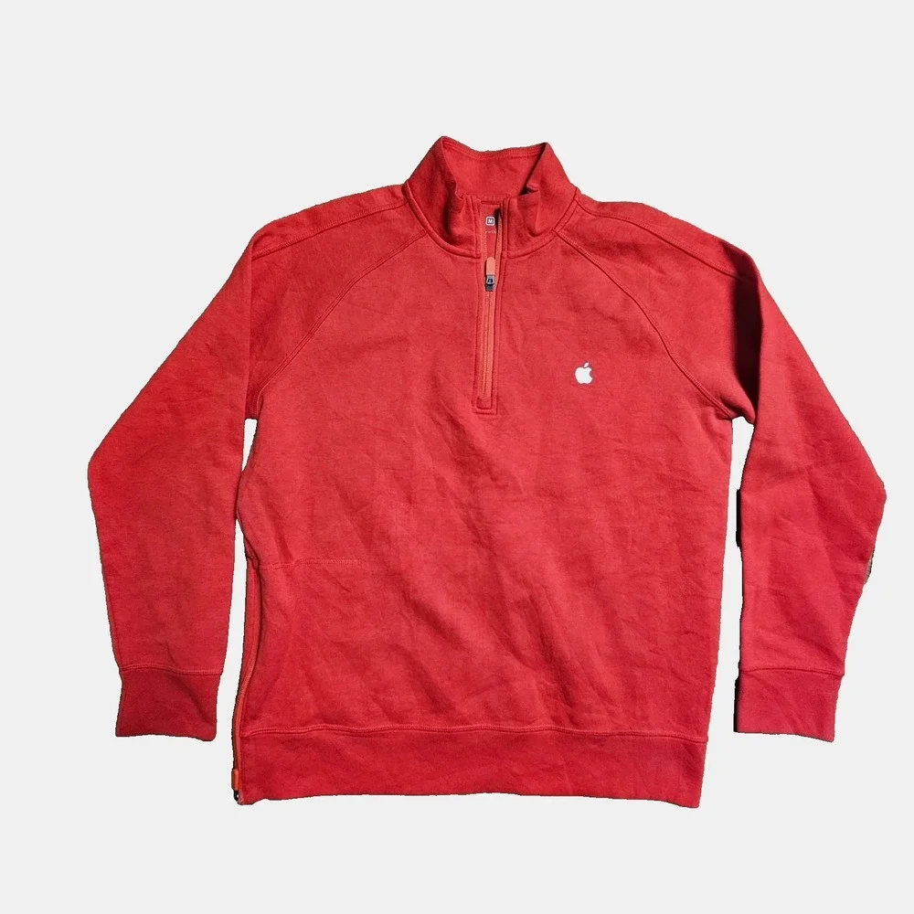 Apple Store Mens Quarter Zip‎ Employee Uniform Pullover Sweatshirt Jacket M Logo
