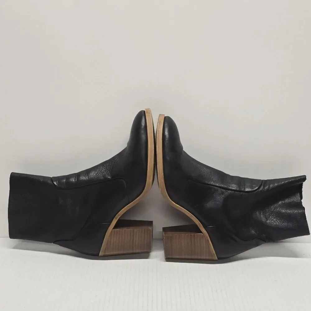 Crosswalk Spain Pico Boots In Black Genuine Soft Leather EUR 37/ US 6.5