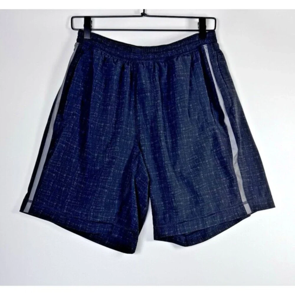 Lululemon Athletic Shorts Men Large Gray Black Lined Running Training Athleisure