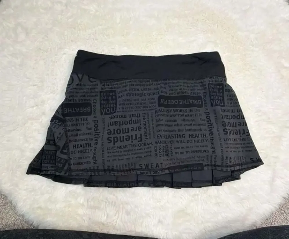 lululemon athletica Black Graphic Text Skort