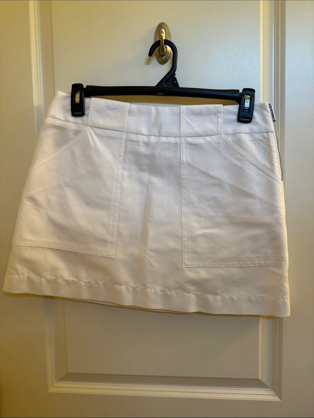 rag & bone‎ White Cotton Mini Skirt with Patch Pockets