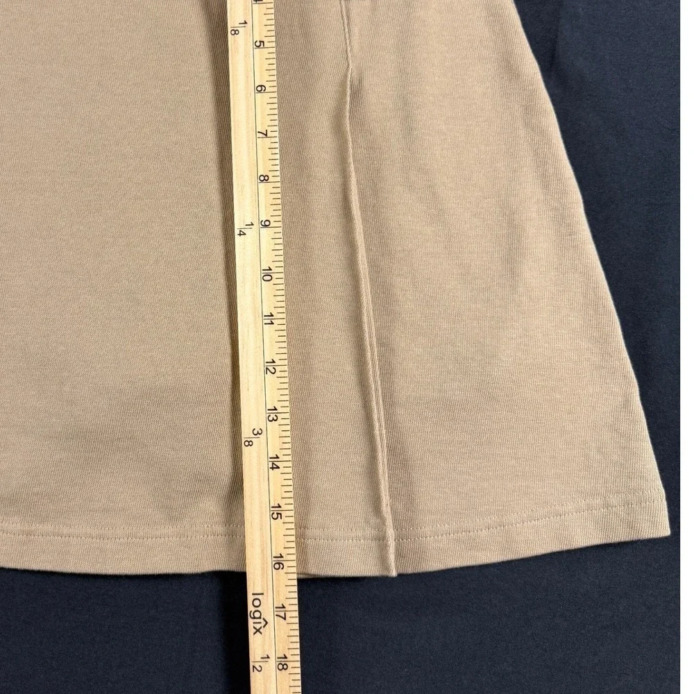 Lands End Girls Khaki Tan Cotton Jersey Mock Wrap Skort Size 10 School Uniform