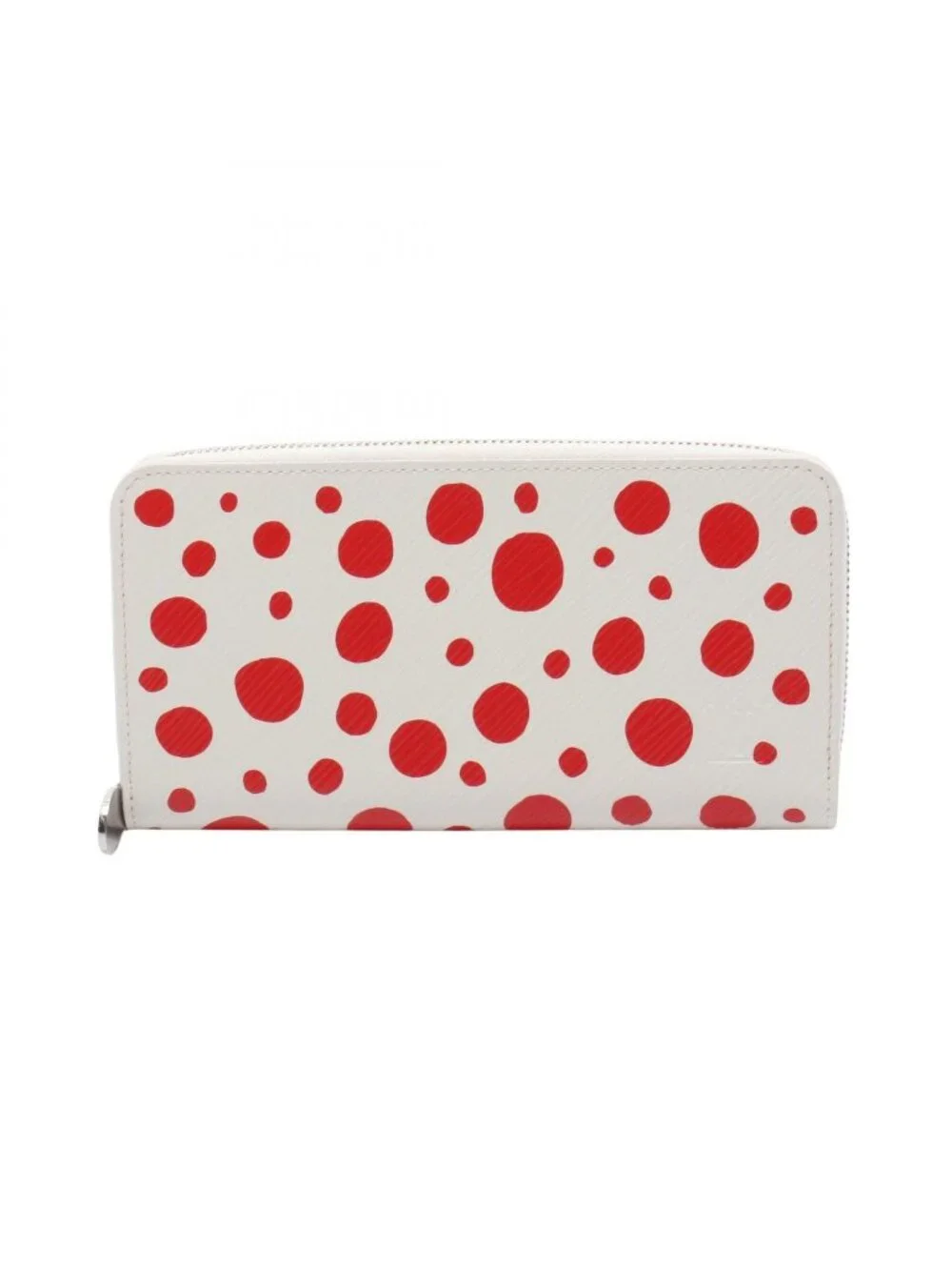 Louis Vuitton Round Wallet LV YK Zippy White Rouge Leather Yayoi Kusama