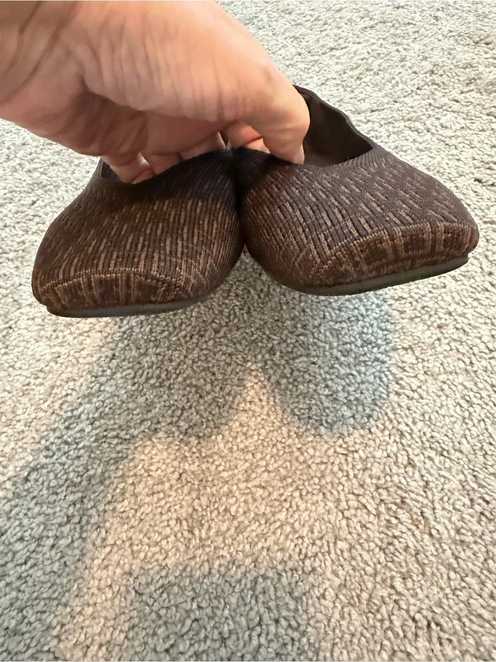 Vivaia square-toe knit flats geometric print 7.5 / 38.5