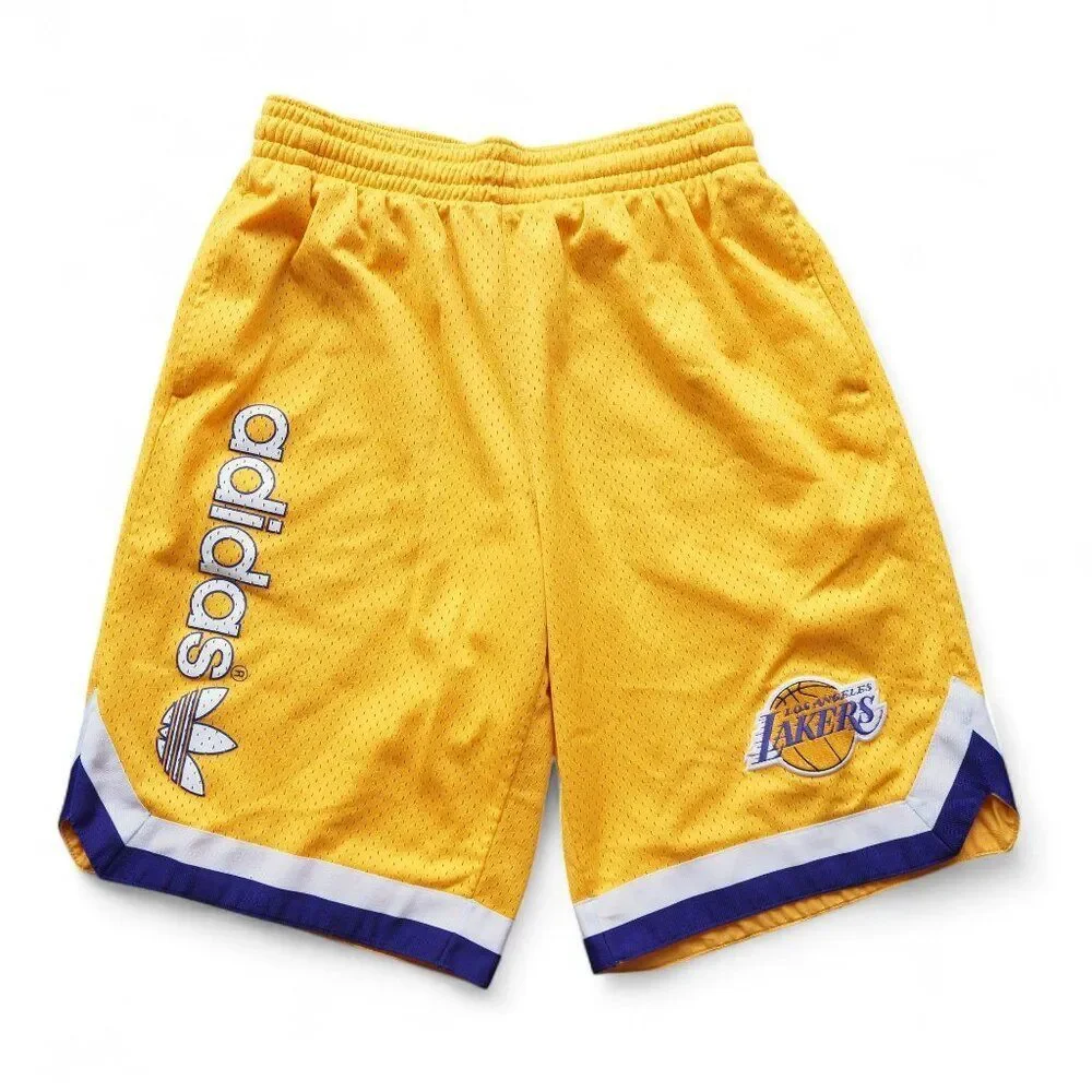 Adidas x Los Angeles Lakers Mesh Basketball Shorts Men's L Yellow / White‎