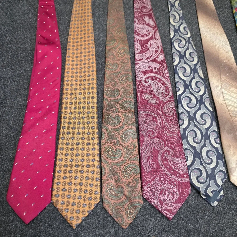 Vintage Designer Silk Tie Lot Yves Saint Laurent Armani Canali Balmain 9pc