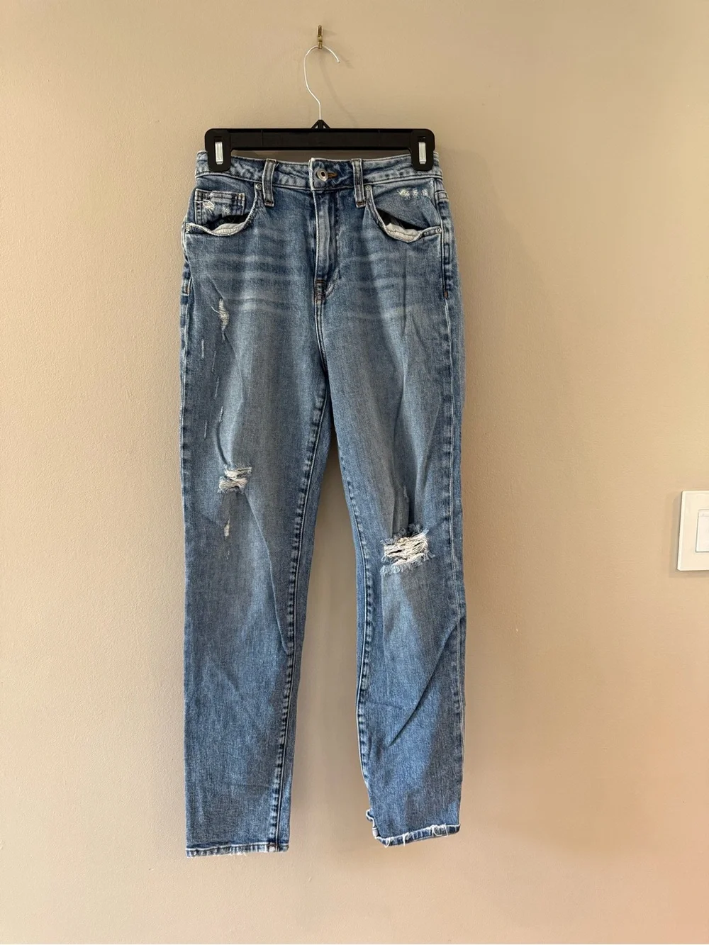 Jonathan Simkhai Women's Light Blue Distressed Skinny Jeans